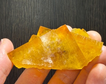 Natural Amber/Yellow Cubic Fluorite from the Bergmannisch Mine in Annaberg, Germany