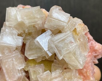 Halite crystals with Trona from Searles Lake in California.