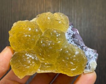 Uncommon Formation of Light Yellow Fluorite on Green and Purple Fluorite from China