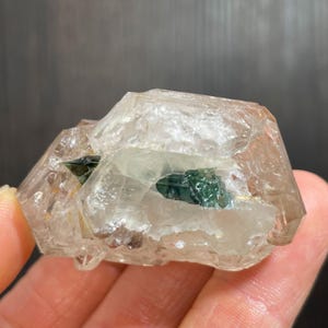Smoky Quartz with Tourmaline Crystal from Brazil