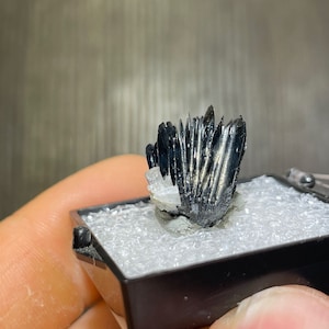 Lustrous Hematite Crystals from Switzerland - Hematite rose thumbnail specimen - From an old collection