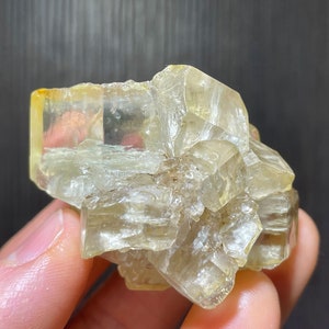 Gemmy light yellow Gypsum Crystals from Chodziez Poland