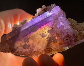 Purple Fluorite with Barite from Illinois