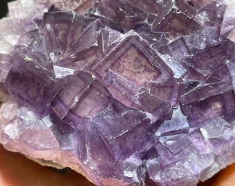 Purple "Window" Phantom Fluorite with Pyrite from the Yaogangxian Mine in China