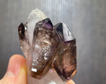 Lustrous Smoky Amethyst Quartz Crystals from Zimbabwe