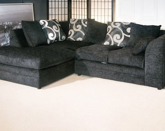 Black 2024 chenille sofa