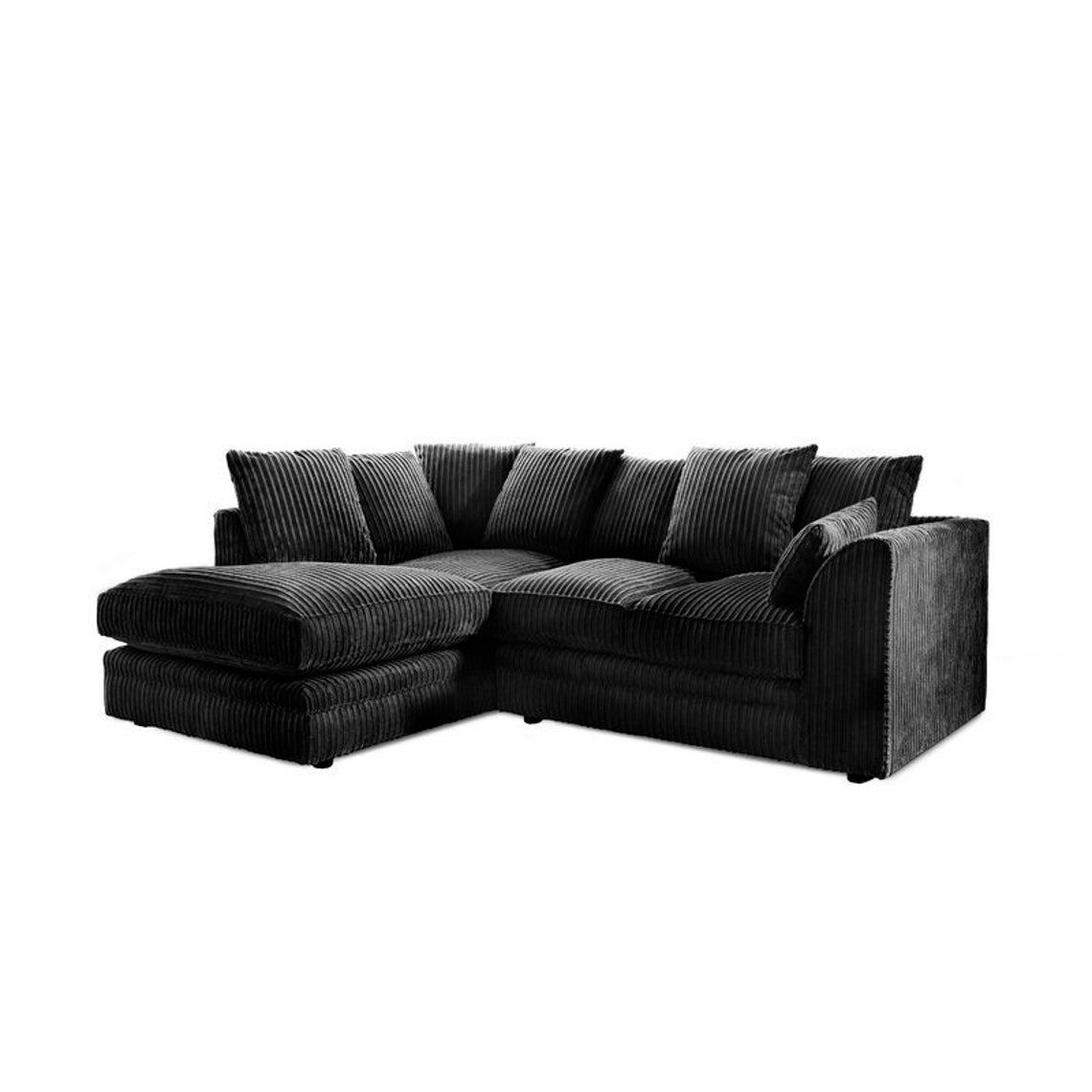 Marina Jumbo Cord Black Corner Sofa Etsy UK