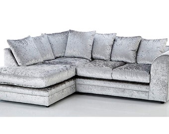 Bella Crushed Velvet Corner Sofa Etsy UK
