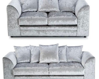 Leo Crushed Velvet 3 & 2 Seater Sofa Set