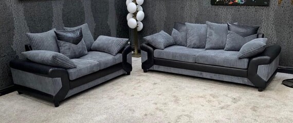 Black and grey sofa set outlet