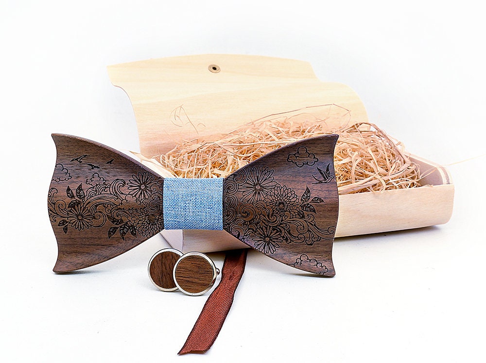 Handmade Wedding Bow ties Set for groom Black Tie Mens Bow Etsy