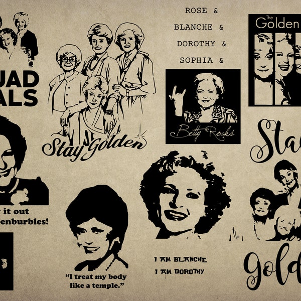 11 Digital SVG PNG JPG Stay Golden  silhouette, vector, clipart, instant download. The Golden Girls Fans T shirt design