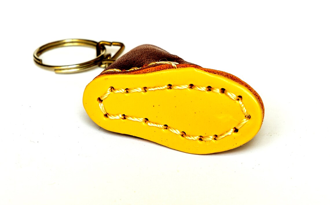 Keychain Shoes Leather Shoes Handmade Genuine Leather Keychain Etsy