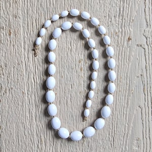 Vintage MONET White Lucite Beaded Necklace