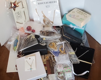 Bulk Vintage to Now Jewelry and Whatnots Junk Jewelry Lot Miscellaneous Junk Drawer and Boxed Jewelry Lot 2 Pounds 14 Ounces