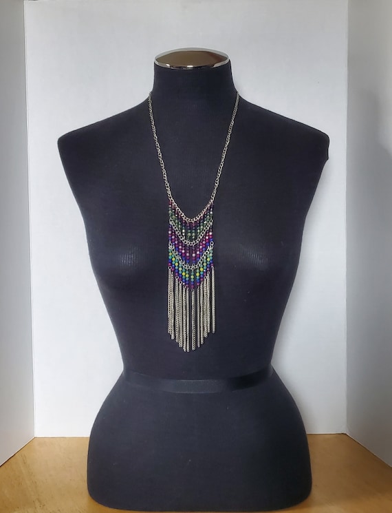 Beautiful Erica Lyons Beaded Bib Necklace