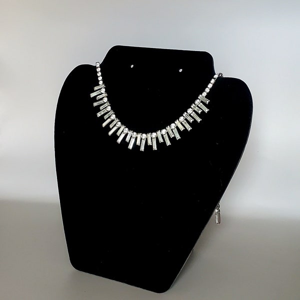 Stunning WEISS Clear Rhinestone Statement Necklace