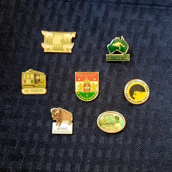 Vintage to Now Pins State City Country Destination Travel Souvenir Pins Lapel Pins Hat Pins Collectible Pins