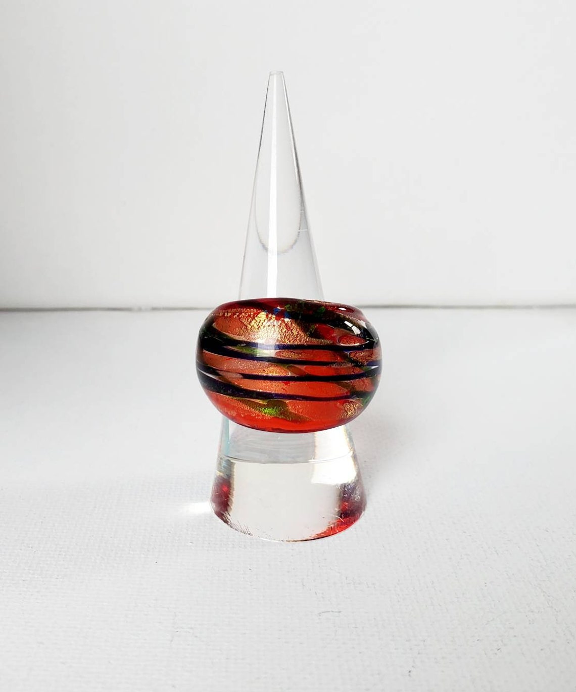 Beautiful Handblown Art Glass Ring Etsy