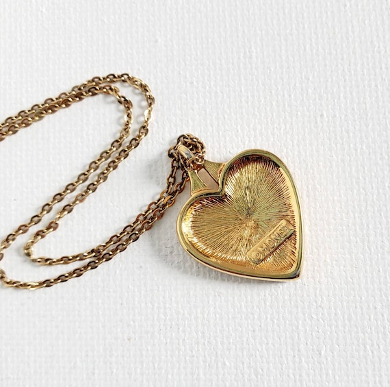Vintage Monet Heart Pendant Necklace Etsy