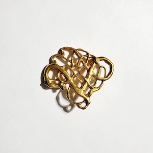Vintage British Museum Publications BMPL Gold Tone Abstract Brooch Pin