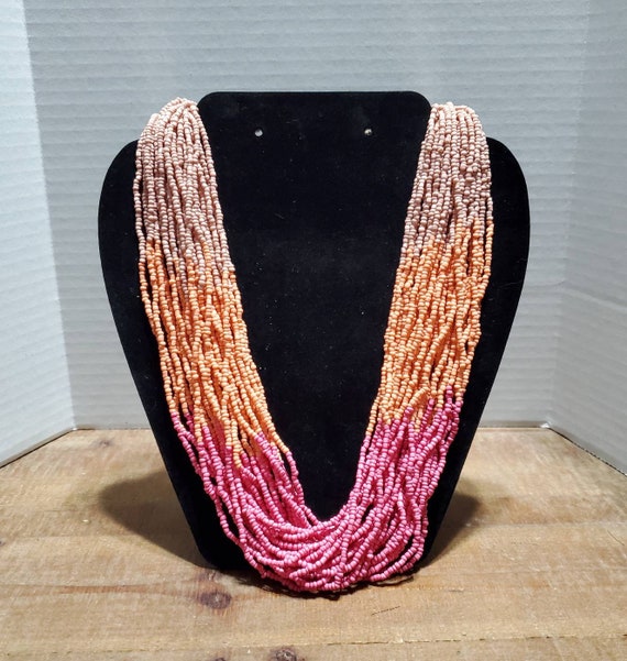 Beautiful Multistrand Beaded Statement Necklace - image 4