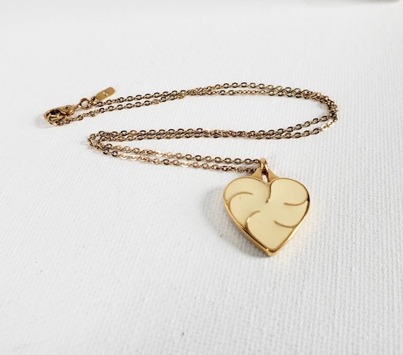 Vintage Monet Heart Pendant Necklace Etsy UK