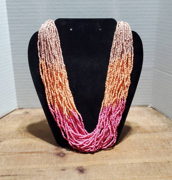 Beautiful Multistrand Beaded Statement Necklace - image 1