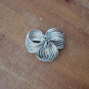 Vintage Signed Hobe Silver Tone Wire Brooch Pin