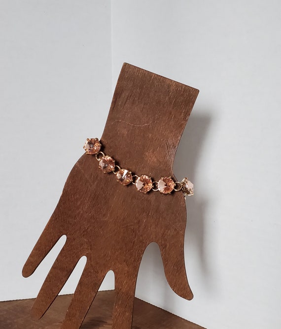 Stella & Dot Amelie Pink Crystal Gold Tone Bracel… - image 5