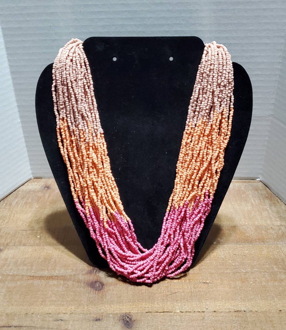 Beautiful Multistrand Beaded Statement Necklace - image 3