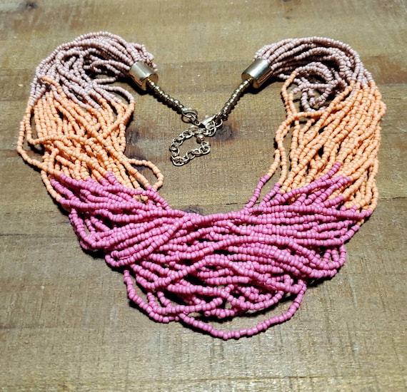 Beautiful Multistrand Beaded Statement Necklace - image 6