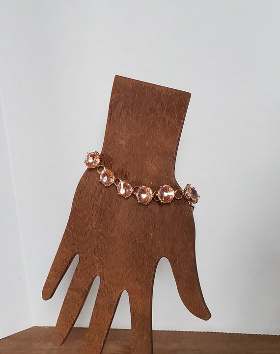 Stella & Dot Amelie Pink Crystal Gold Tone Bracel… - image 4