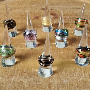 Beautiful Hand-blown Art Glass Rings