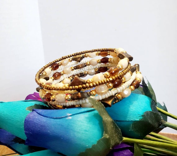 Beaded Wrap Around Bangle Bracelet - image 4