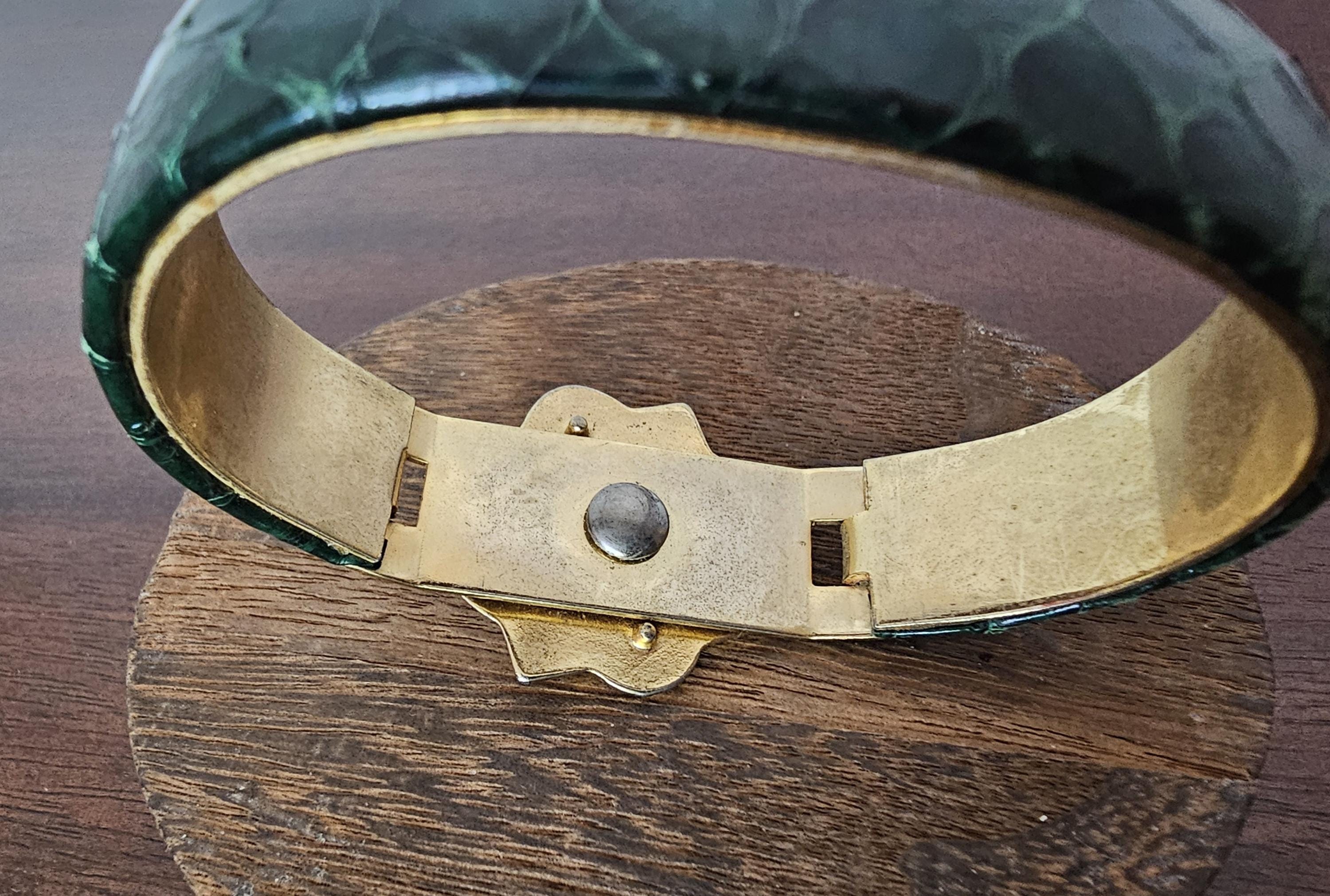 祝開店！大放出セール開催中 Firenze Picchioni Vintage Gold Snake Green Dark 24k Plated アクセサリー