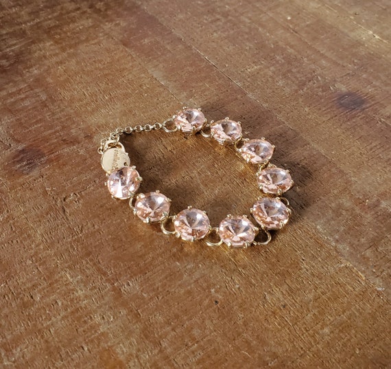 Stella & Dot Amelie Pink Crystal Gold Tone Bracel… - image 9