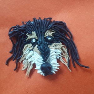 Custom fimo polymer clay pet cat dog portraits. Keyrings, brooches, fridge magnets. Handmade,bespoke gift present for an animal pet lover.