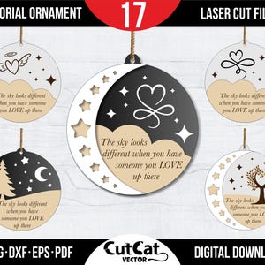 De lucht ziet er anders uit Ornament. Memorial Ornament SVG-laserbestanden. Glowforge svg-bestanden. Herdenkingsornament. Lasergesneden bestanden svg. Ballen.