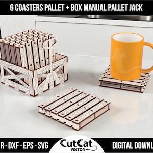 Wooden Pallet Coaster SVG: Laser Cut Files for Glowforge, xTool (Digital Download