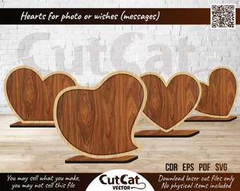 Valentine's Day Heart SVG: Laser Cut Files, Layered Plywood Art (Digital Download)