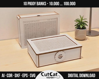 Target Piggy Banks | Laser Engraved Cut File SVG Glowforge | Coin Money Wooden DIY Box