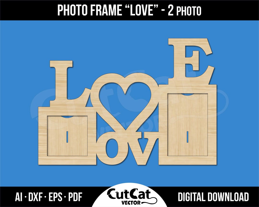 Love Photo Frame SVG: Romantic Couples Gift, Laser Cut Template ...