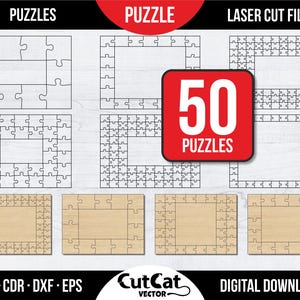 50 fichiers Windows Puzzle gravure laser découpée Svg • Bundle de modèles de scie sauteuse pour Glowforge xTool Cricut • dxf eps svg pour contreplaqué