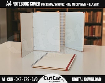 A4 Notebook Cover Laser Cut File: Wooden Journal Template (Digital Download)