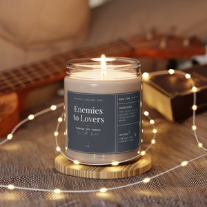 Enemies To Lovers Candle, Romance Reader Candle, Gift For Book Lover, Bookish Candle, Reader Candle, Bookish Gift, Book Trope Candle