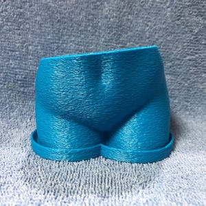 Small 3D Printed Gray Butt Bum Booty Planter w/Drainage Hole