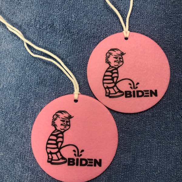 Piss On Biden 3.5" Air Freshener 2-Pack Double-Sided (you pick scent)
