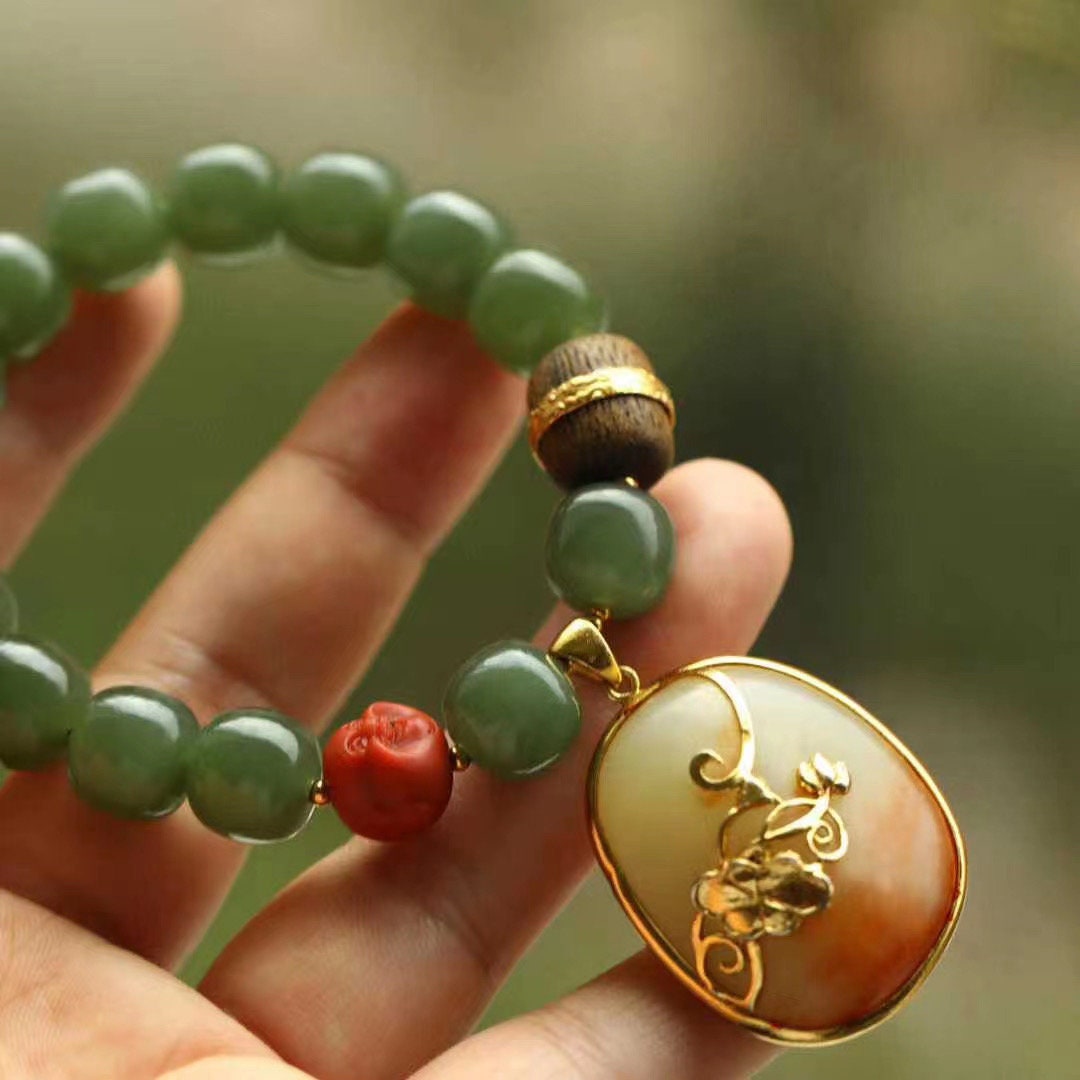 Original design Hetian jade bracelet cheap not expensive | Etsy