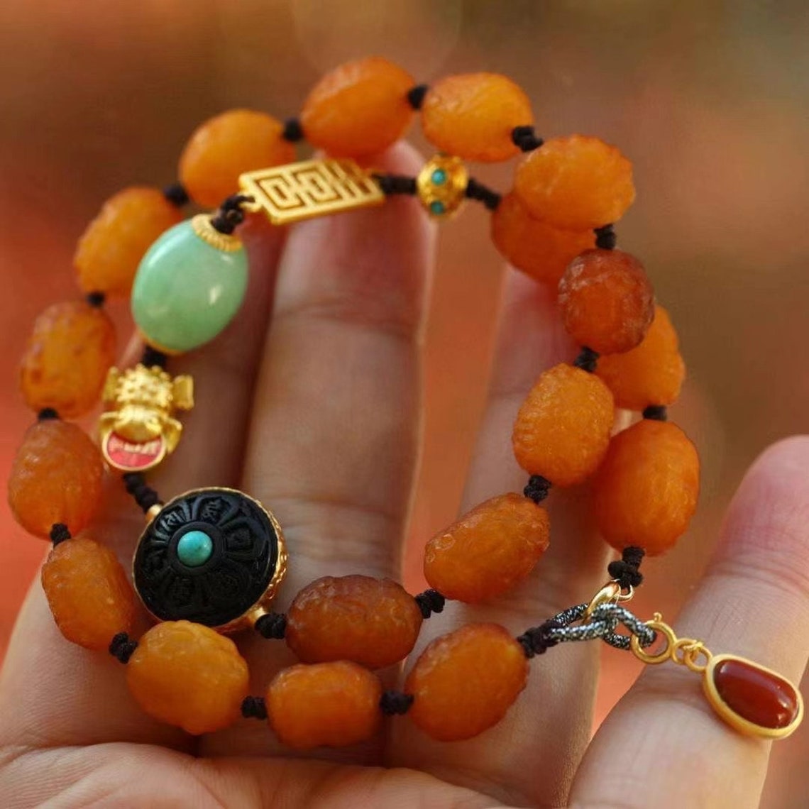 Original design natural beeswax bracelet unique female | Etsy